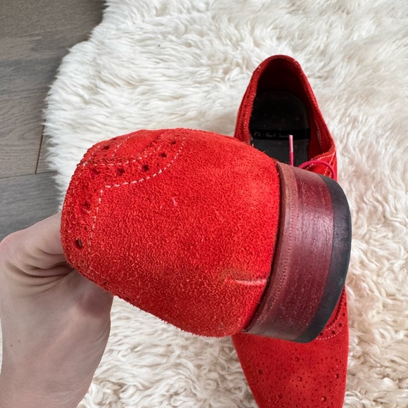 Paul Smith Red Suede Wingtip Shoes - Picture 4 of 7